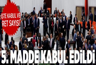 Teklifin 5. maddesi de kabul edildi.