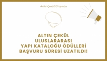 30. Altın Çekül Uluslararası Yapı Kataloğu Ödülleri Başvuru Süresi Uzatıldı!