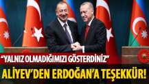 Aliyev'den Erdoğan'a teşekkür!