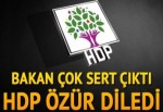 Bakan çok sert çıktı, HDP özür diledi