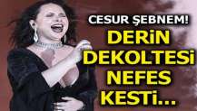 Cesur Şebnem! Derin dekoltesi nefes kesti