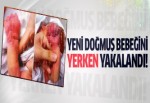 Doğmuş bebeğini yerken yakalandı