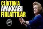 Hillary Clinton'a ayakkabı fırlattılar, işte o anlar