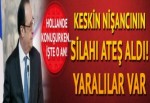 Hollande konuşurken keskin nişancının silahı ateş aldı