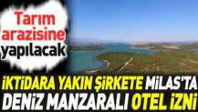 İktidara yakın şirkete Milas'ta deniz manzaralı otel izni! Tarım arazisine yapılacak