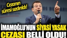 İmamoğlu'nun siyasi yasak cezası belli oldu.