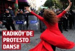 Kadıköy'de 'kırmızılı kadın'ın protesto dansı