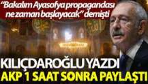 Kılıçdaroğlu yazdı, AKP 1 saat sonra paylaştı.