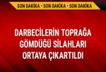 Toprağa gömülü silahlar bulundu