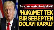 Trump: Hükümet tek ama tek bir sebepten dolayı kapalı