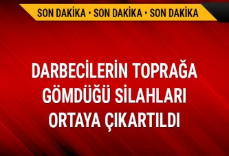 Toprağa gömülü silahlar bulundu