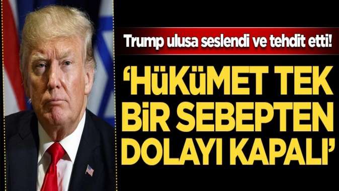 Trump: Hükümet tek ama tek bir sebepten dolayı kapalı