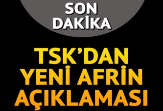 TSK'dan Afrin açıklaması