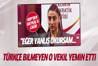 Türkçe bilmeyen vekil Feleknas Uca yemin etti