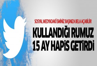 Twitter'da kullandığı rumuz 15 ay hapis getirdi