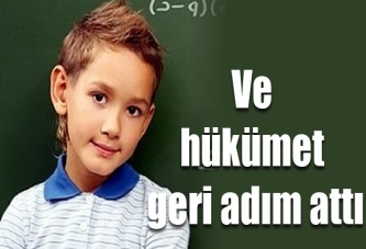 Ve hükümet geri adım attı